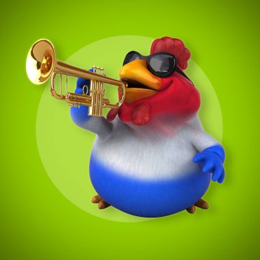 çizgi film karakteri müzisyen - 3d çizim