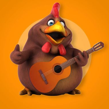 çizgi film karakteri müzisyen - 3d çizim