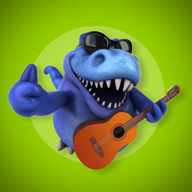 çizgi film karakteri müzisyen - 3d çizim