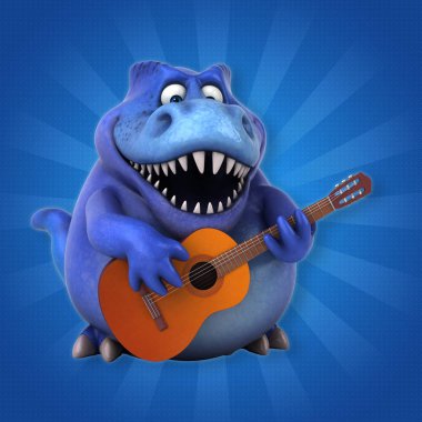 çizgi film karakteri müzisyen - 3d çizim