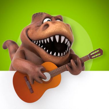 çizgi film karakteri müzisyen - 3d çizim