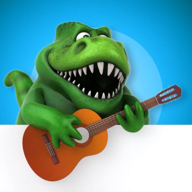 çizgi film karakteri müzisyen - 3d çizim