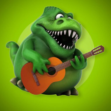 çizgi film karakteri müzisyen - 3d çizim