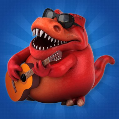 çizgi film karakteri müzisyen - 3d çizim