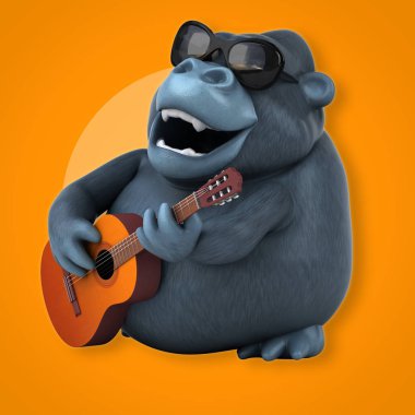 çizgi film karakteri müzisyen - 3d çizim