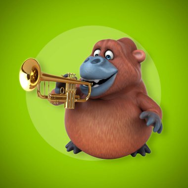 çizgi film karakteri müzisyen - 3d çizim