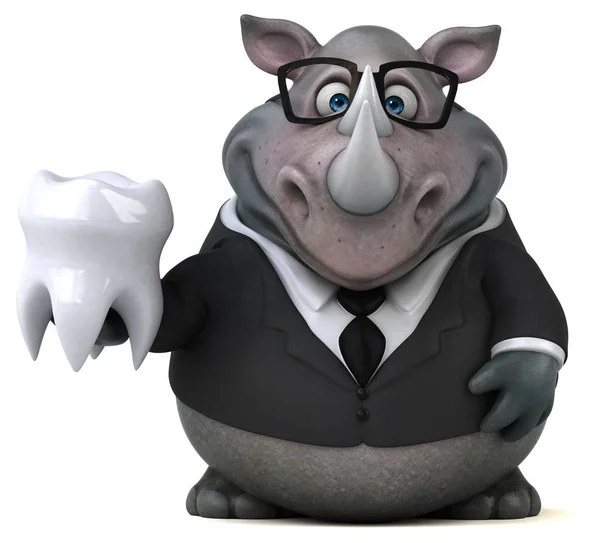 Personagem Desenho Animado Engraçado Com Dente Ilustração — Fotografia de Stock