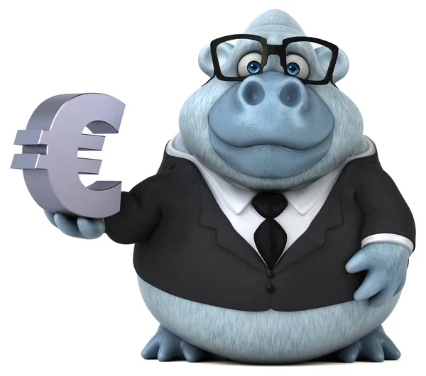 Funny Cartoon Character Euro Illustration — Stock Photo, Image