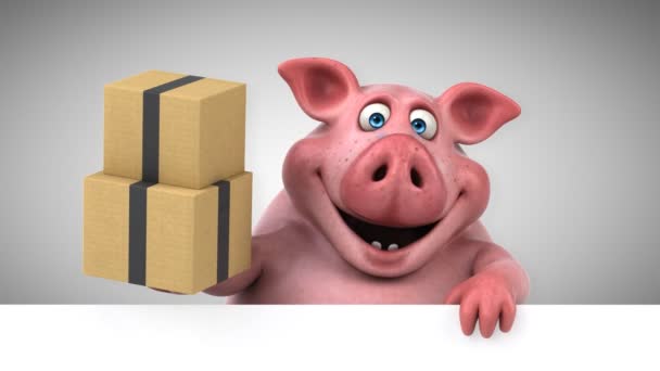 Cajas de carga de cerdo — Vídeos de Stock