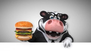 Komik çizgi film karakteri hamburger ile 