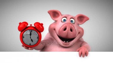 çizgi film karakteri holding ışık saat 