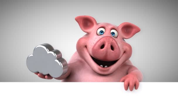 豚の雲記号を保持 — ストック動画