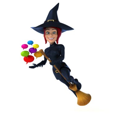 Komik çizgi film karakteri ile - 3d illüstrasyon kabarcıklar