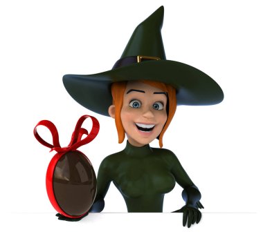 çizgi film karakteri Paskalya yortusu yumurta - 3d çizim ile