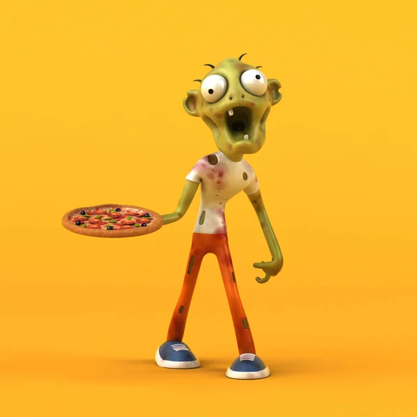 Personaj Desene Animate Pizza Ilustrație — Fotografie, imagine de stoc