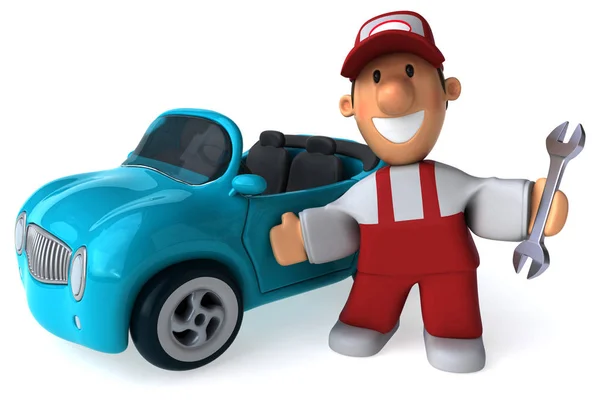 Fun Mechanic Character Illustration — Stock Photo, Image
