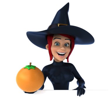 Çizgi film karakteri turuncu - 3d çizim ile