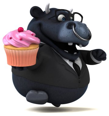 Çizgi film karakteri cupcake - 3d çizim ile