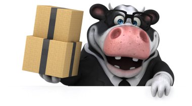 Komik karikatür karakter kutuları - 3d çizim ile