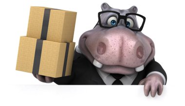 Komik karikatür karakter kutuları - 3d çizim ile