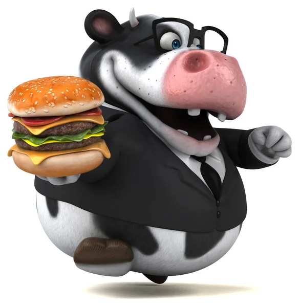 çizgi film karakteri hamburger - 3d çizim ile