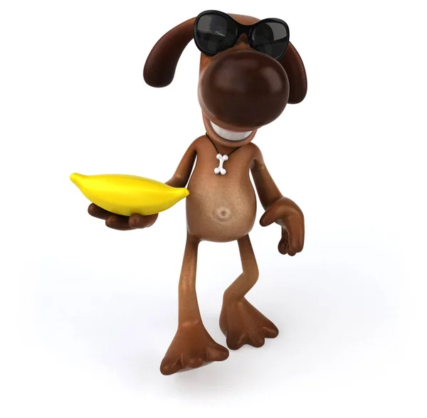 Seriefiguren Med Banan Illustration — Stockfoto