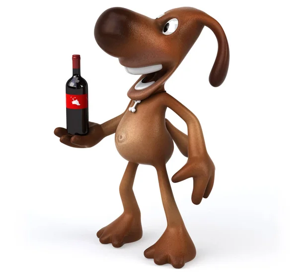 Seriefiguren Med Vin Illustration — Stockfoto