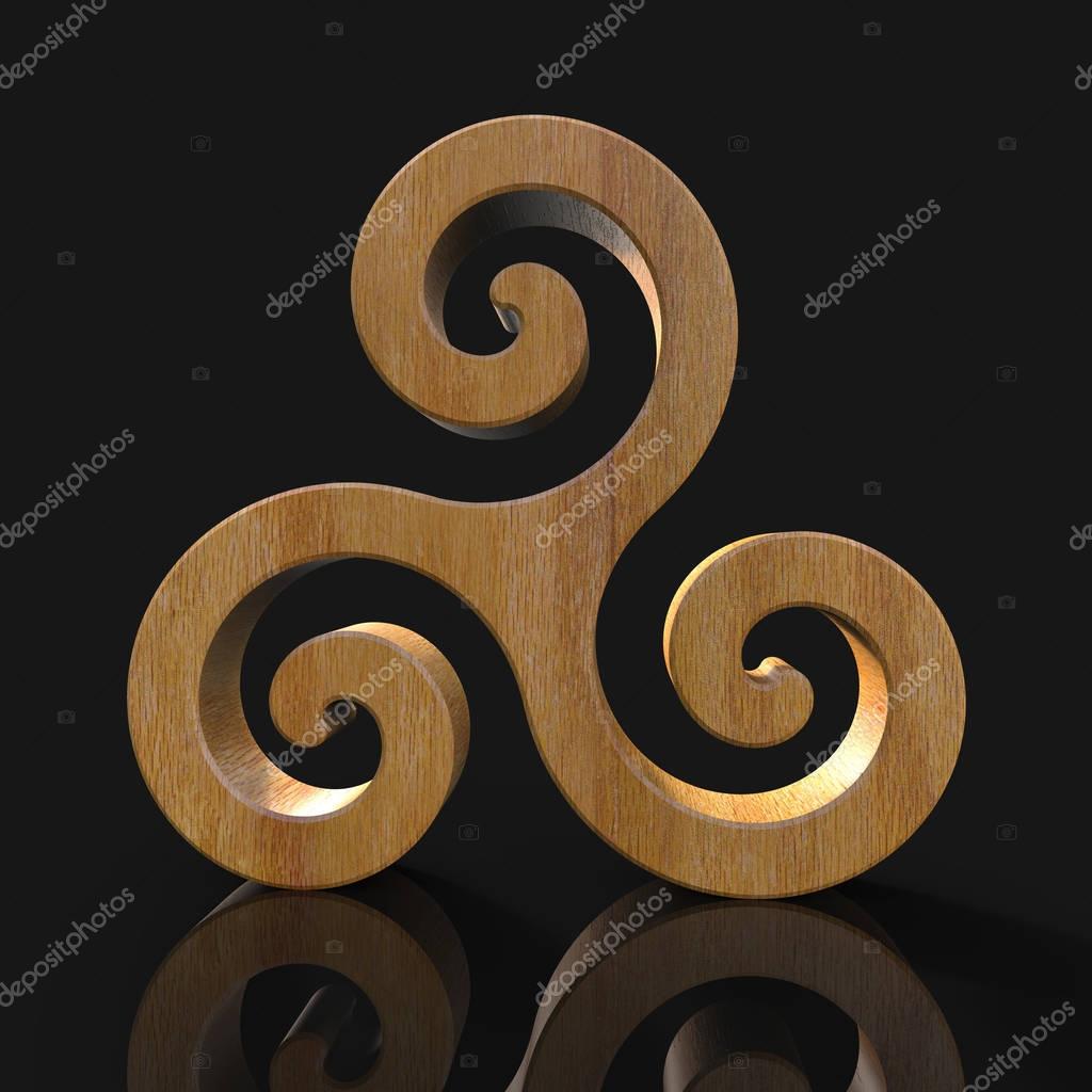 Triskel sign, symbol  - 3D Illustration. Logo
