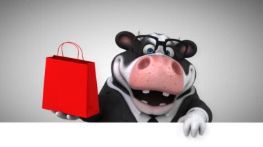 çizgi film karakteri ile alışveriş çantası