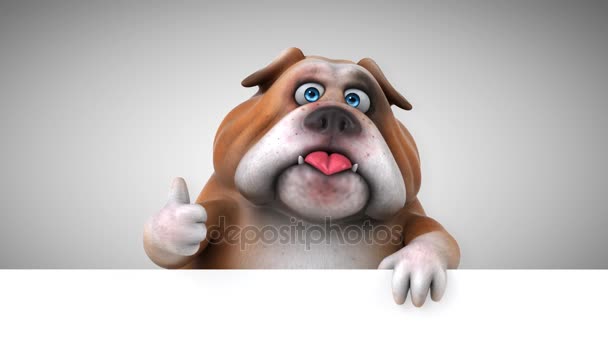 Engraçado Personagem Desenho Animado Bulldog Animação — Vídeo de Stock