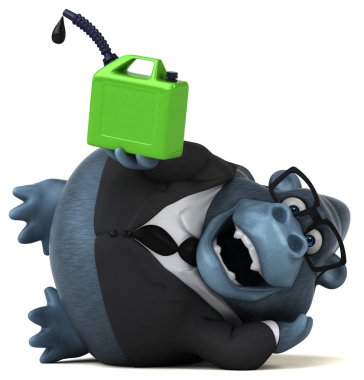 Komik çizgi film karakteri ile petrol - 3d çizim