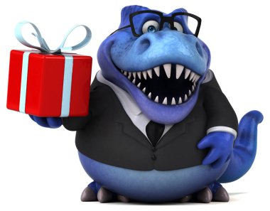 komik çizgi film karakteri ile hediye - 3d çizim