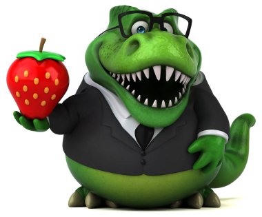 Çilek - 3d çizim ile eğlenceli çizgi film karakteri