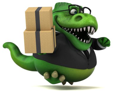 Komik karikatür karakter kutuları - 3d çizim ile