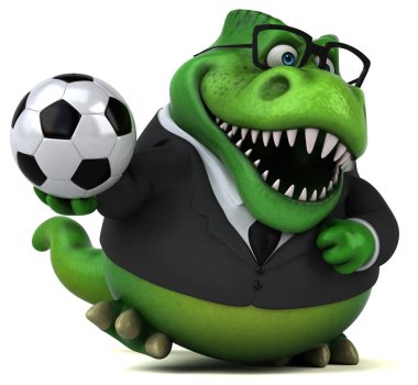 Komik çizgi film karakteri ile topu - 3d çizim