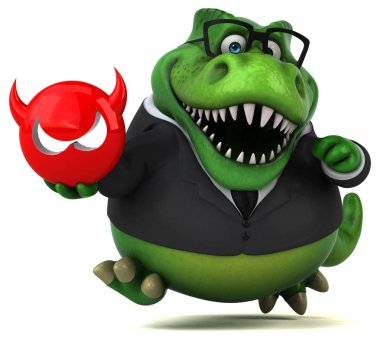 komik karikatür karakter virüs - 3d çizim