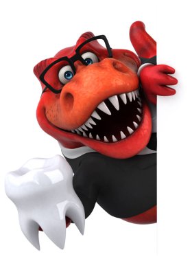 komik çizgi film karakteri ile diş - 3d çizim