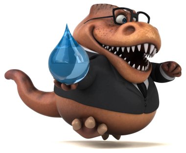 komik karikatür karakter waterdrop ile - 3d çizim