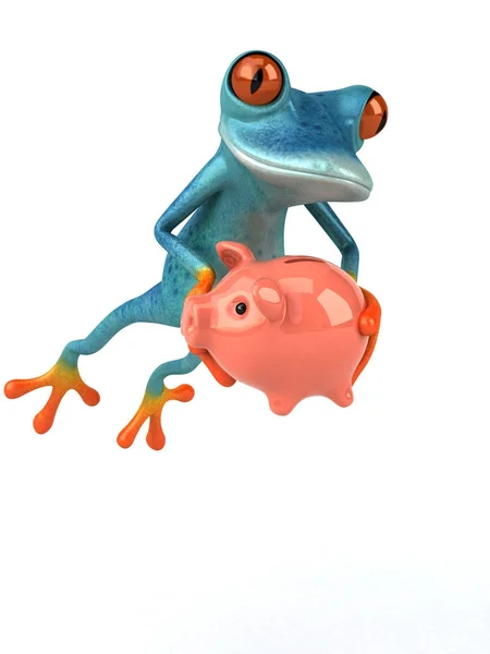 Funny Cartoon Character Piggy Bank Illustration — Stock Photo, Image