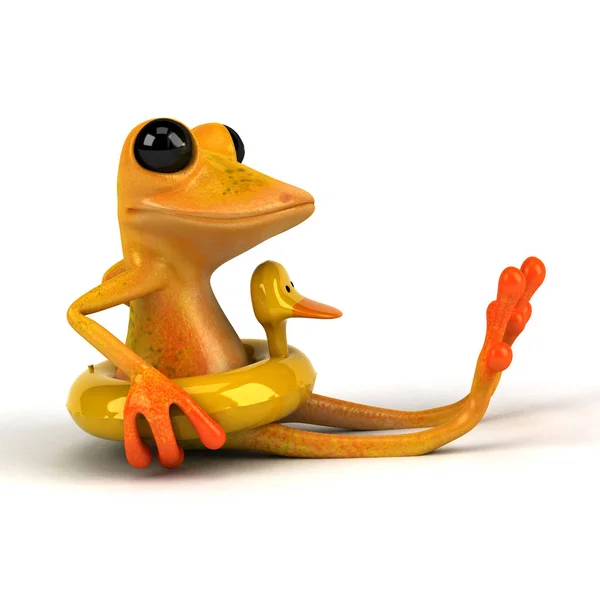 有趣的青蛙卡通人物 — 图库照片