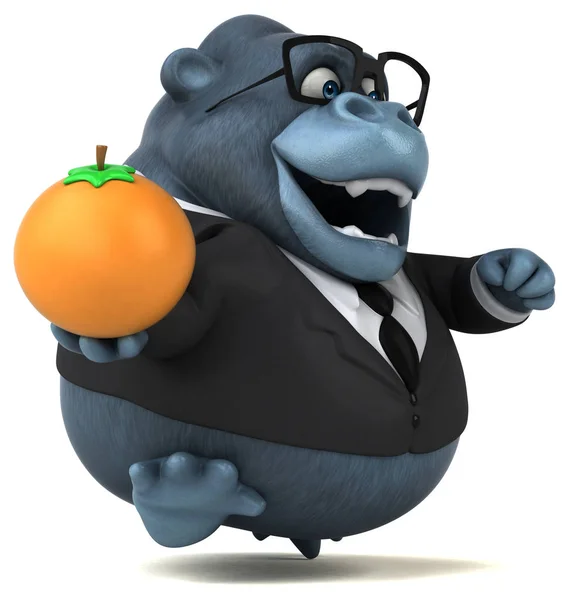 Fun Cartoon Character Orange Illustration — Stock Photo, Image