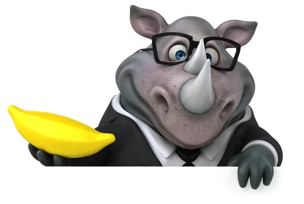 有趣的漫画人物与香蕉 — 图库照片