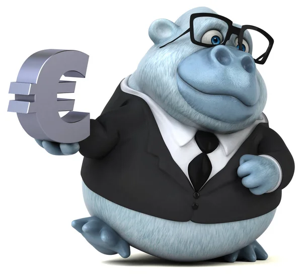 Funny Cartoon Character Euro Illustration — Stock Photo, Image