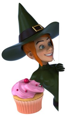 Cupcake - 3d çizim ile eğlenceli çizgi film karakteri