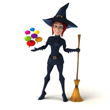 Eğlenceli çizgi film karakteri ile - 3d illüstrasyon kabarcıklar