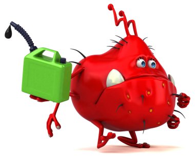 eğlenceli çizgi film karakteri ile petrol - 3d çizim