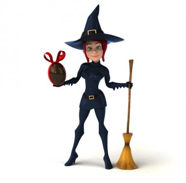 Eğlenceli çizgi film karakteri ile yumurta - 3d çizim