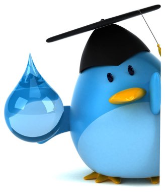 eğlenceli çizgi film karakteri damla - 3d çizim ile