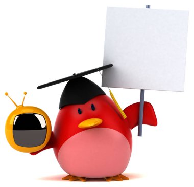 Tv - 3d çizim ile eğlenceli çizgi film karakteri