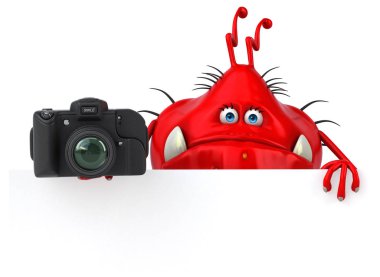 Eğlenceli mikrop kamerayı - 3d çizim